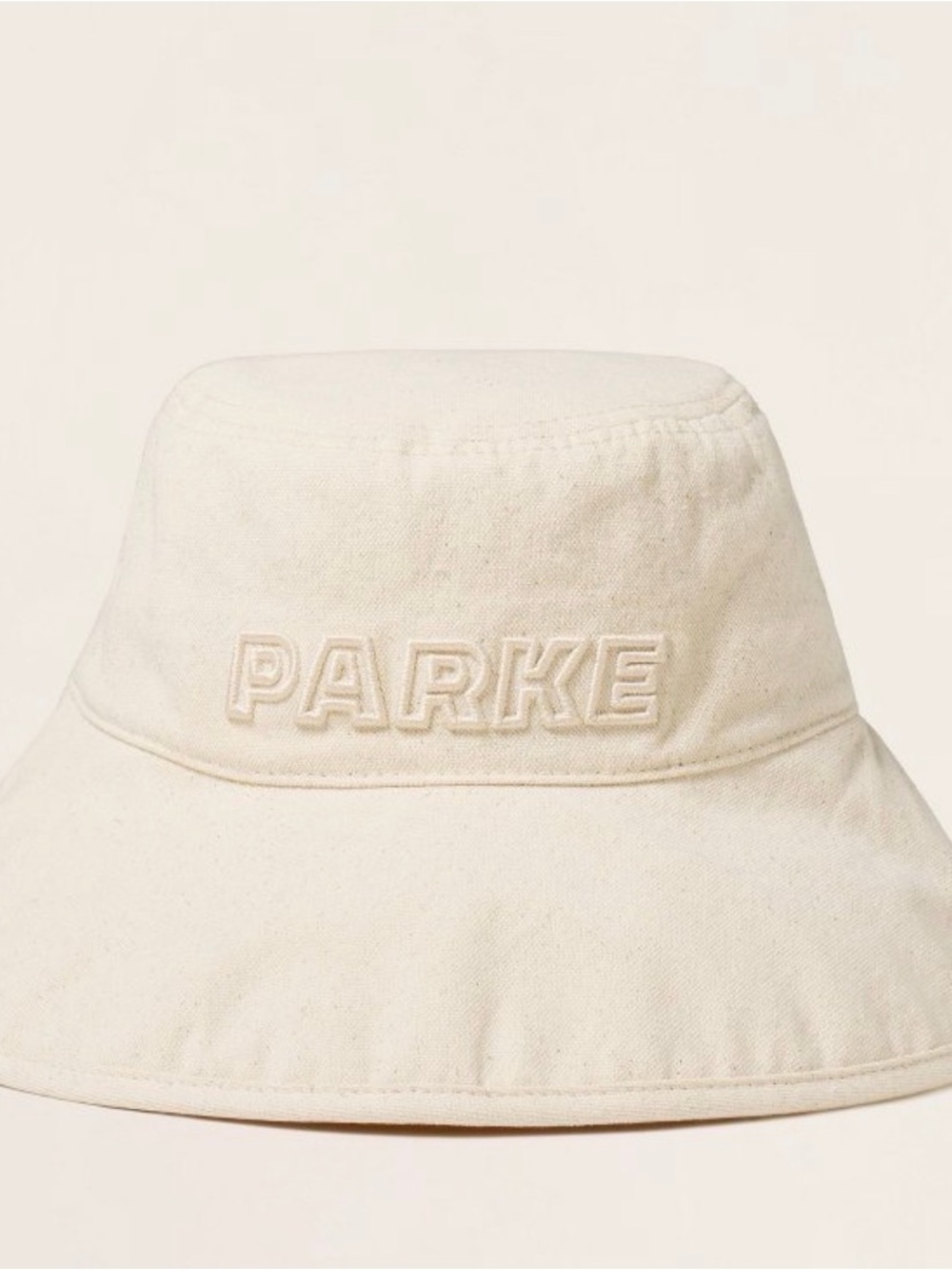 Brand new Parke Beige Canvas Bucket Hat with Embroidered Logo